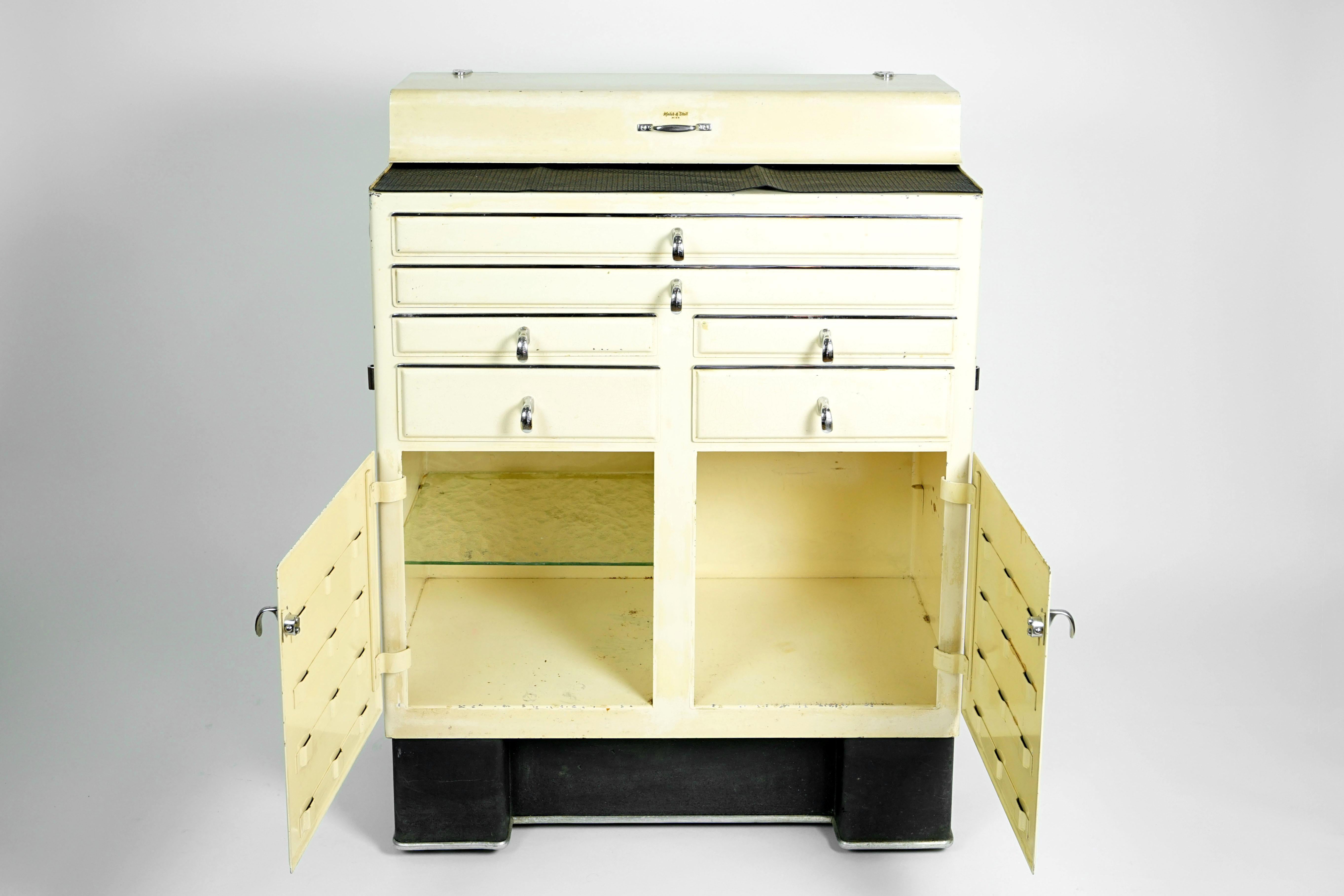 Mid-Century Modern Holub & Stoll Medical Cabinet Vienna, 1950s For Sale
