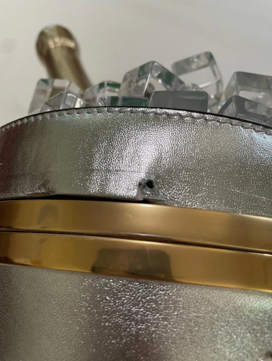 LE GRAAL ! MOSCHINO COUTURE JEREMY SCOTT CHAMPAGNE ICE BUCKET BAG Leather AW22 en vente 7