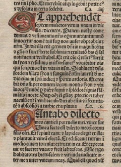 "Holy, Holy, Holy" Isaiah 6, 1482 Latin Bible Leaf Medieval Incunabula