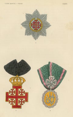 Terra Santa e Tunisi, Croce di Gerusalemme e Distintivo tunisino, Tavola LXXXII, 1844
