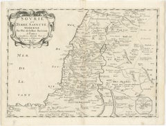 Holy Land Antique Map — Palestine, Syria, Levant Region, De la Rue Paris c1700