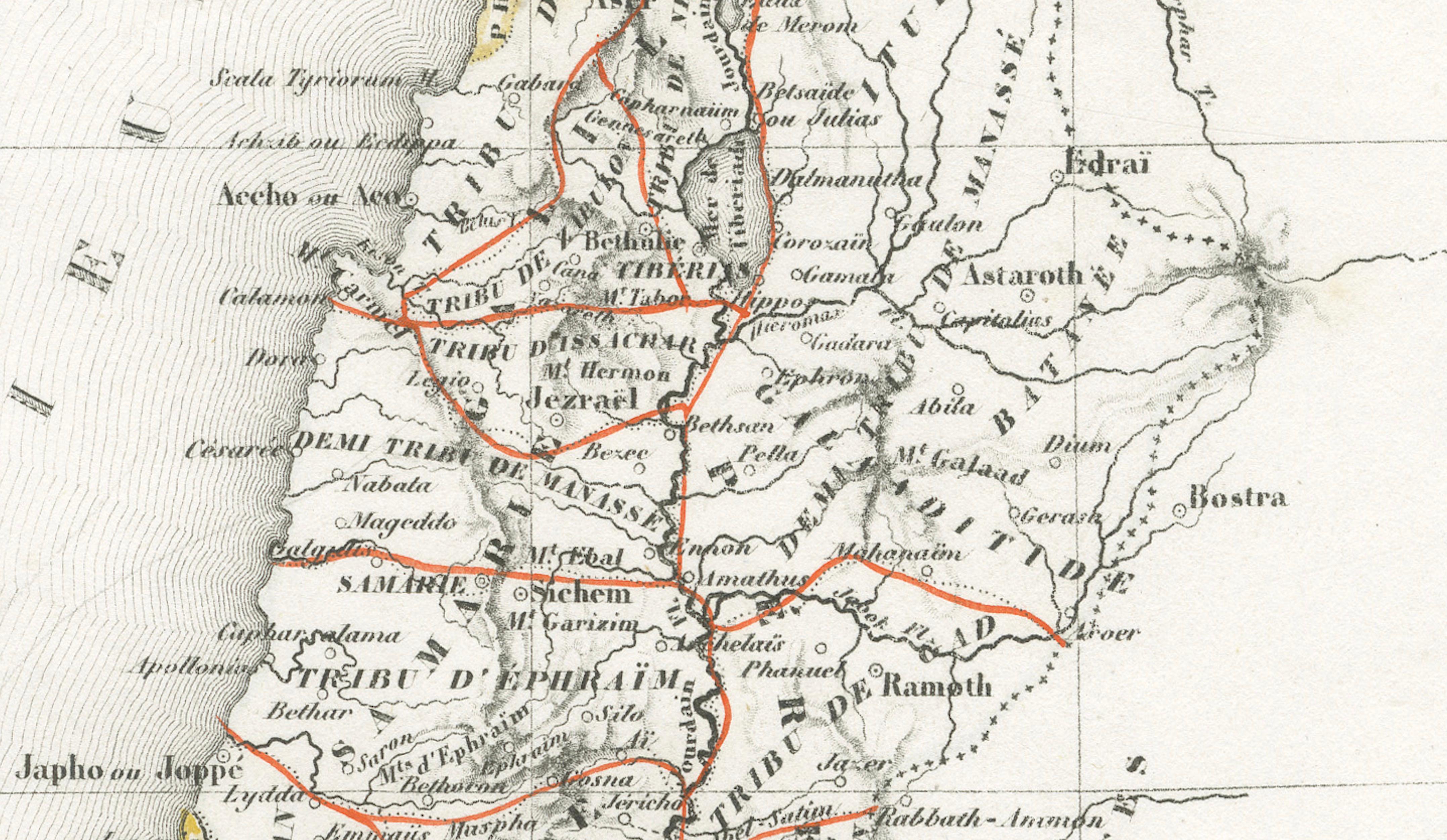 Holy Land Map, Jerusalem & Sinai — Dufour Biblical Map, Paris 1846
