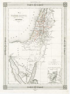 Holy Land Map, Jerusalem & Sinai — Dufour Biblical Map, Paris 1846