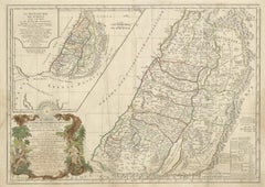Holy Land Map of the Twelve Tribes of Israel, After Sanson, Paris c.1798