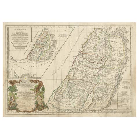 Holy Land Map of the Twelve Tribes of Israel, After Sanson, Paris c.1798