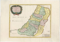 Holy Land Map of the Twelve Tribes of Israel – Sanson, Hand Colored, 1696