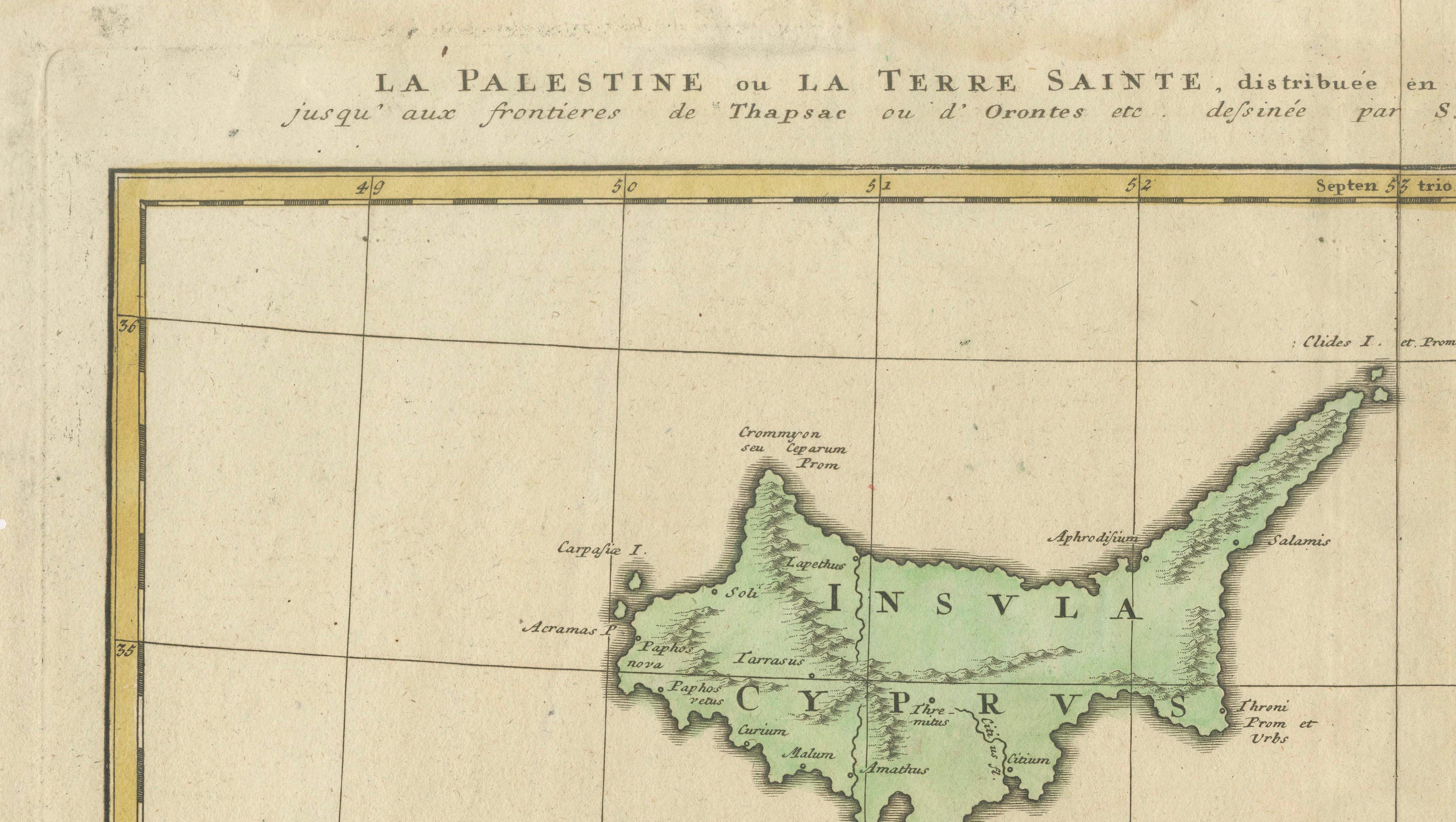 Holy Land Map Palestine Homann Heirs, Hand Colored, c.1744
