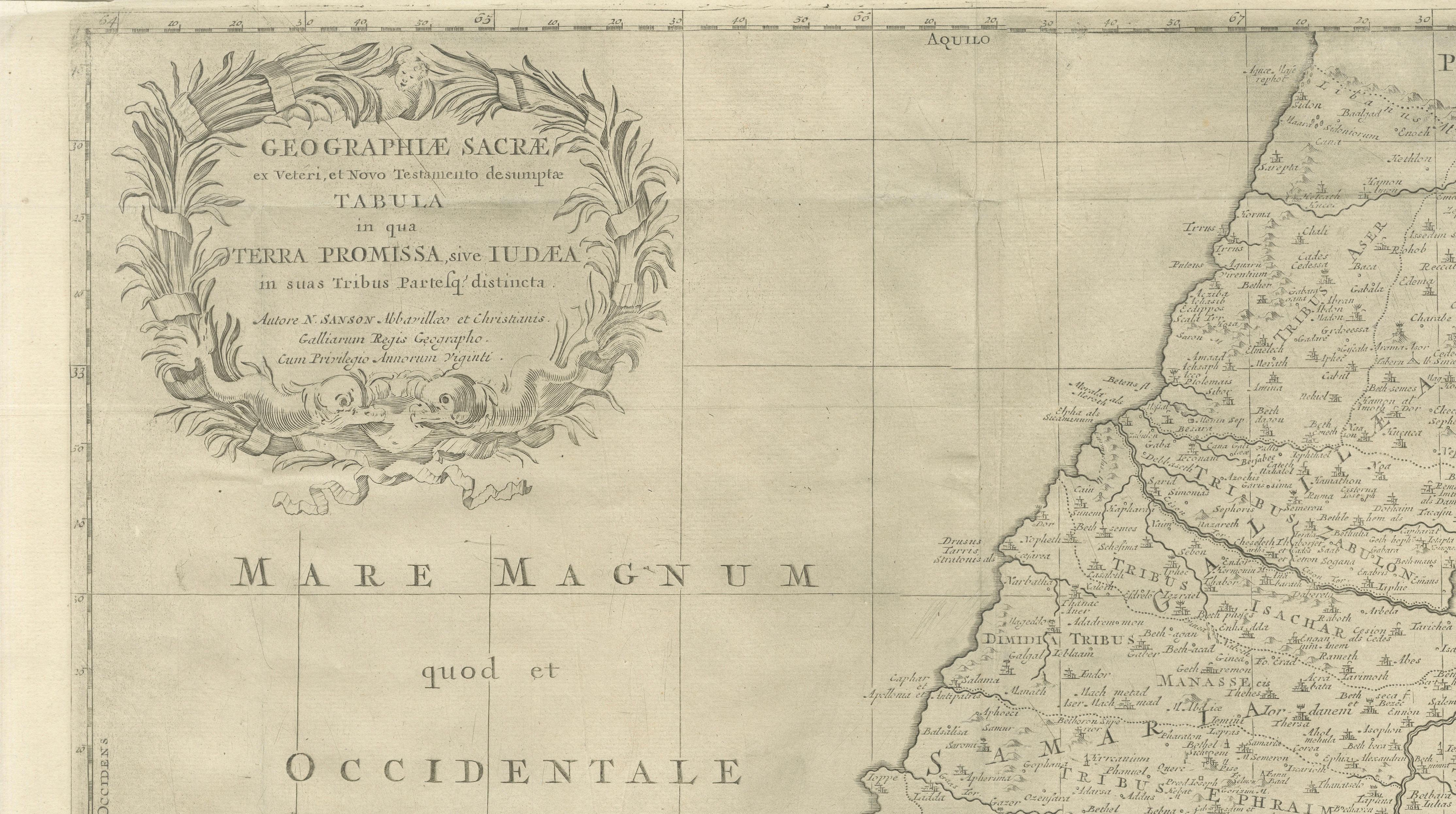 Holy Land Map, Terra Promissa or Judaea – Nicolas Sanson, c.1700