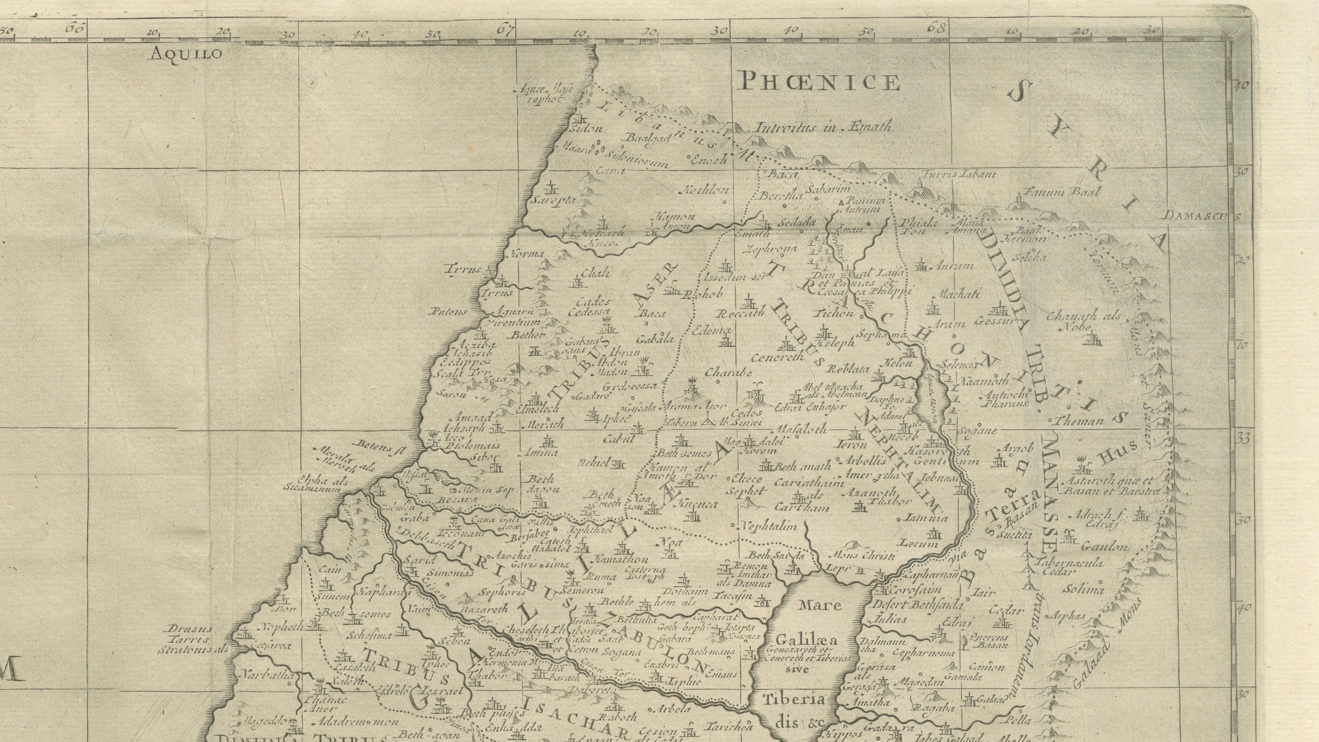 Holy Land Map, Terra Promissa or Judaea – Nicolas Sanson, c.1700