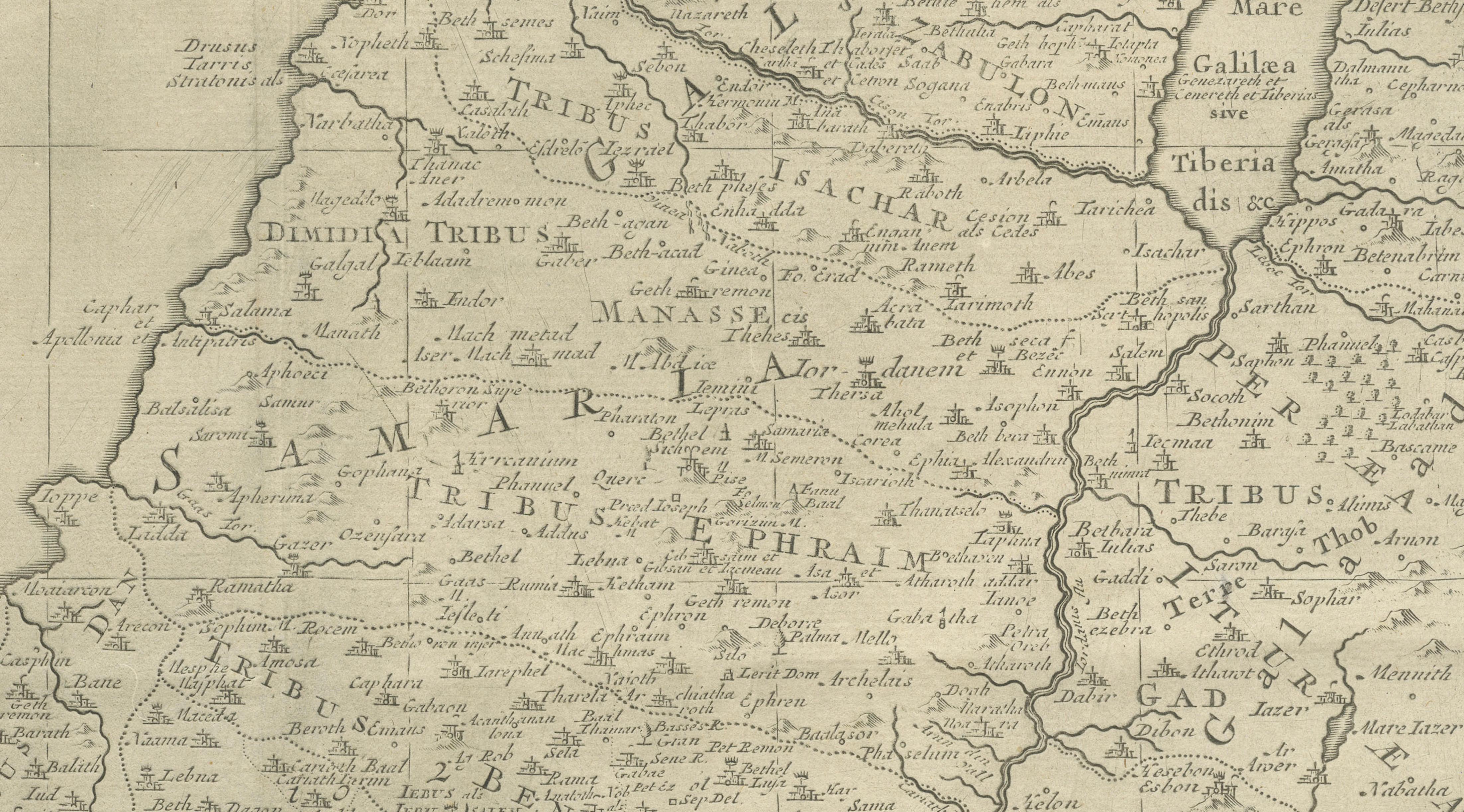 Holy Land Map, Terra Promissa or Judaea – Nicolas Sanson, c.1700