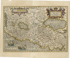 Holy Land Map – Terra Sancta Palestina, Hondius, Hand-Colored Engraving c.1620