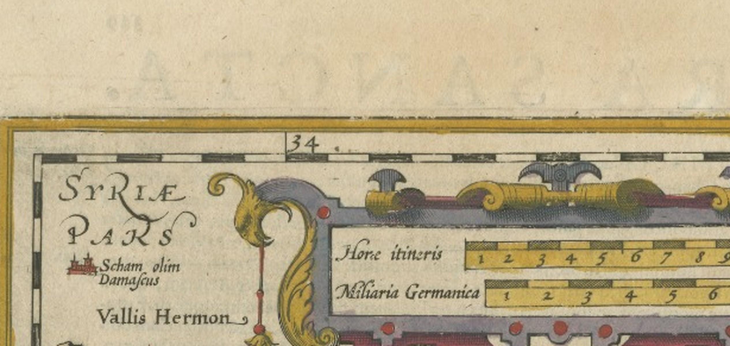 Holy Land Map – Terra Sancta Palestina, Hondius, Hand-Colored Engraving c.1620