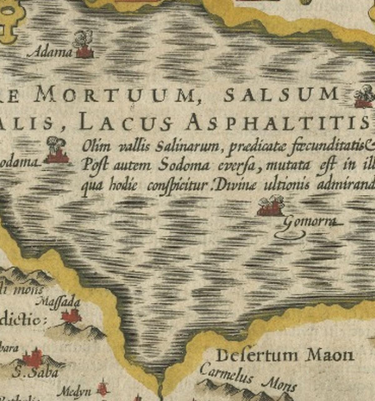 Holy Land Map – Terra Sancta Palestina, Hondius, Hand-Colored Engraving c.1620