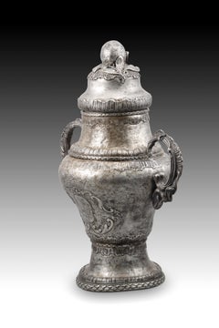 Holy Oils Vase or Container, Pewter, 18th Century