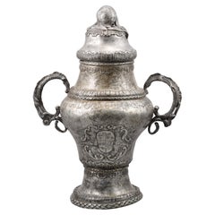 Holy Oils Vase or Container, Pewter, 18th Century