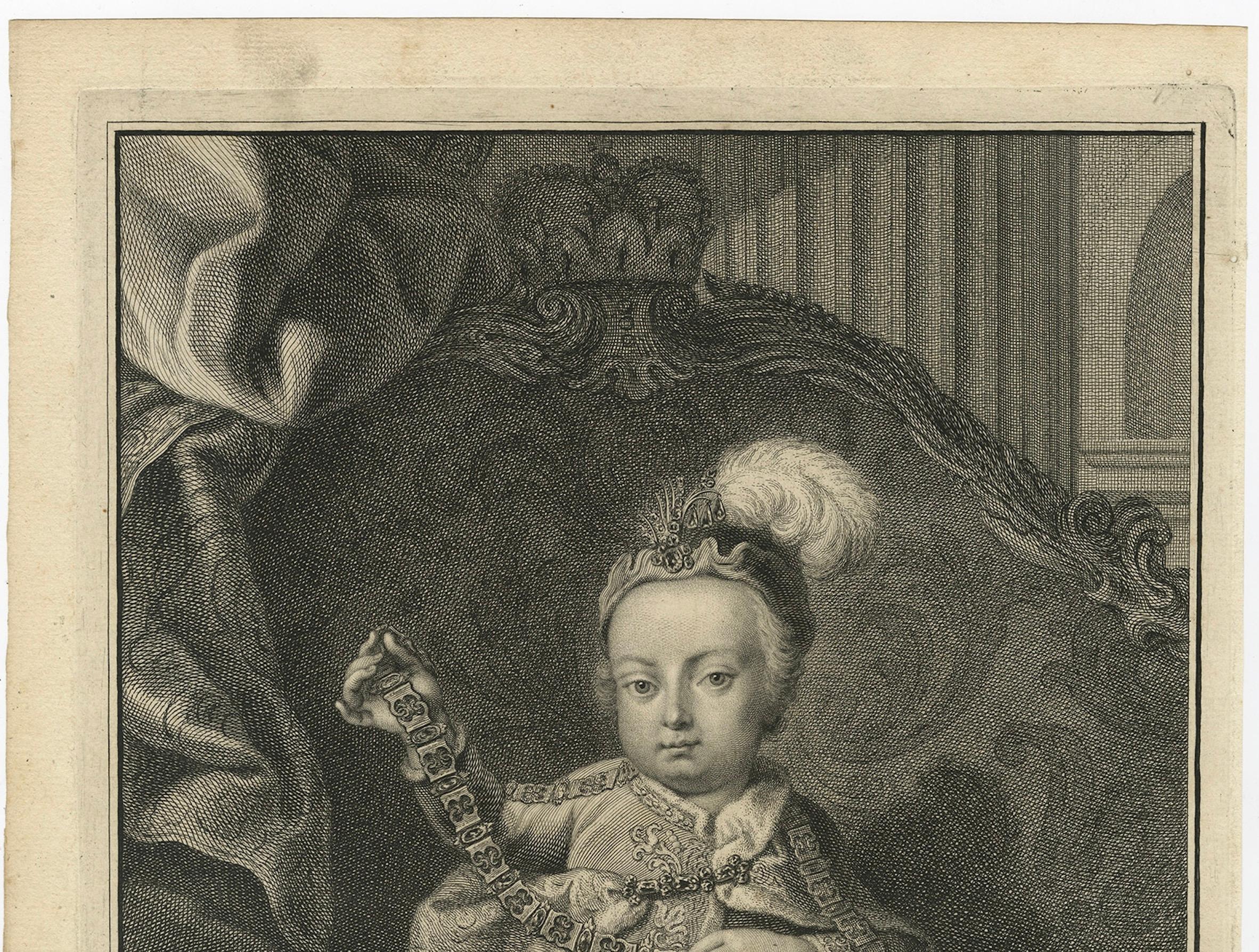 Holy Roman Emperor Joseph I, Ruler of the Austrian Habsburg Monarchy, 1743 In Good Condition For Sale In Langweer, NL