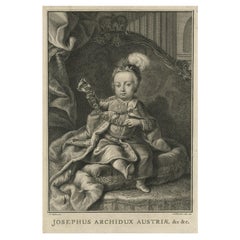 Antique Holy Roman Emperor Joseph I, Ruler of the Austrian Habsburg Monarchy, 1743