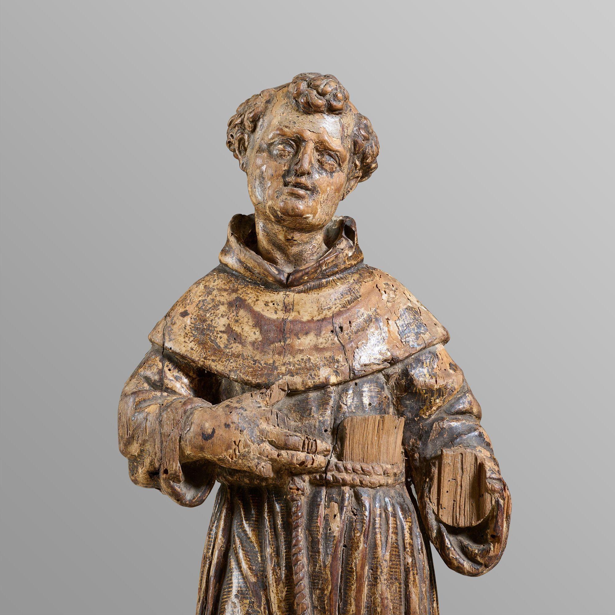 Carved Statue of a Saint In Good Condition For Sale In Chicago, IL