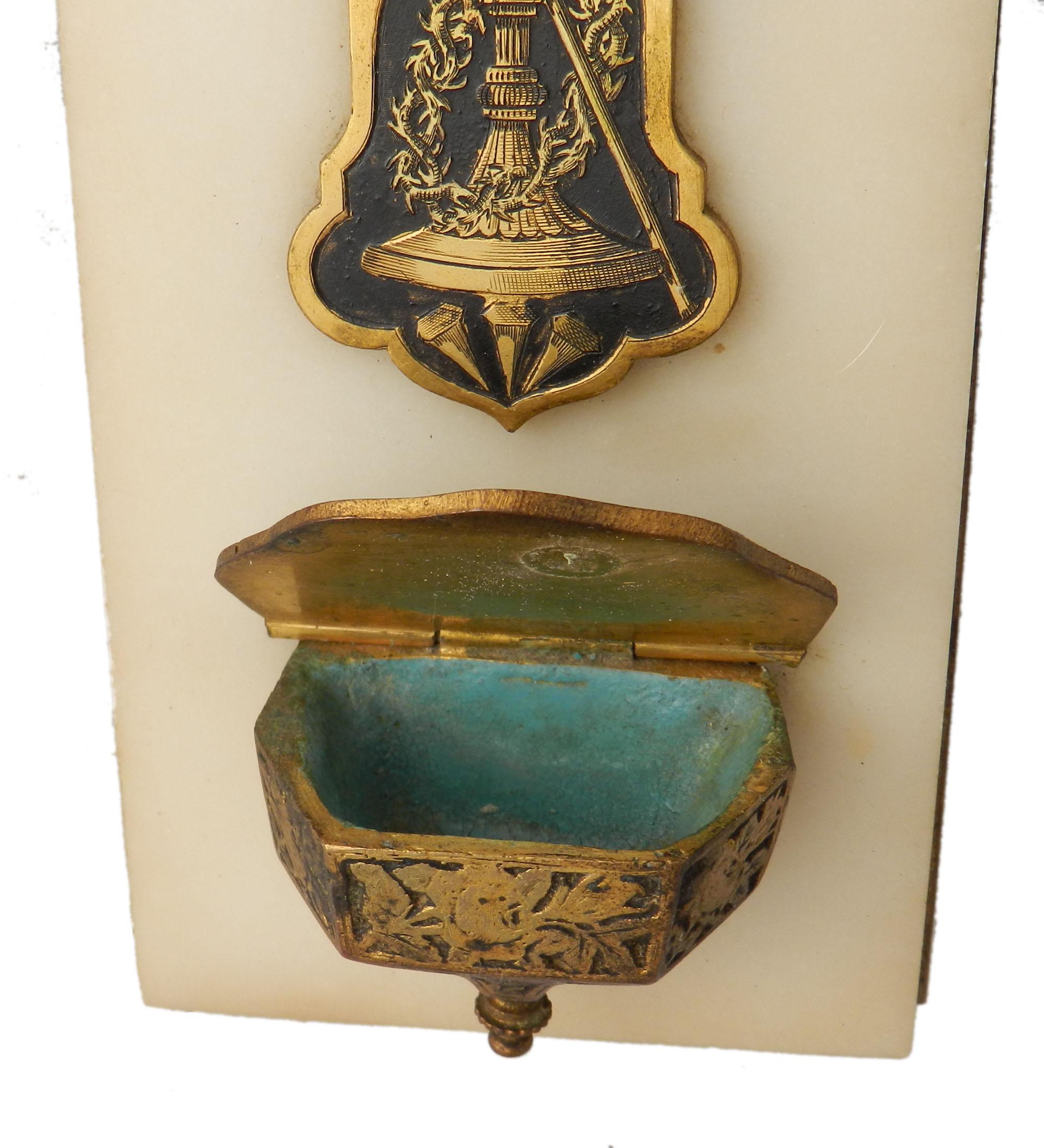 Holy Water Font Belle Époque Gilt Bronze French Late 19th Century Mary FREE SHIP 2