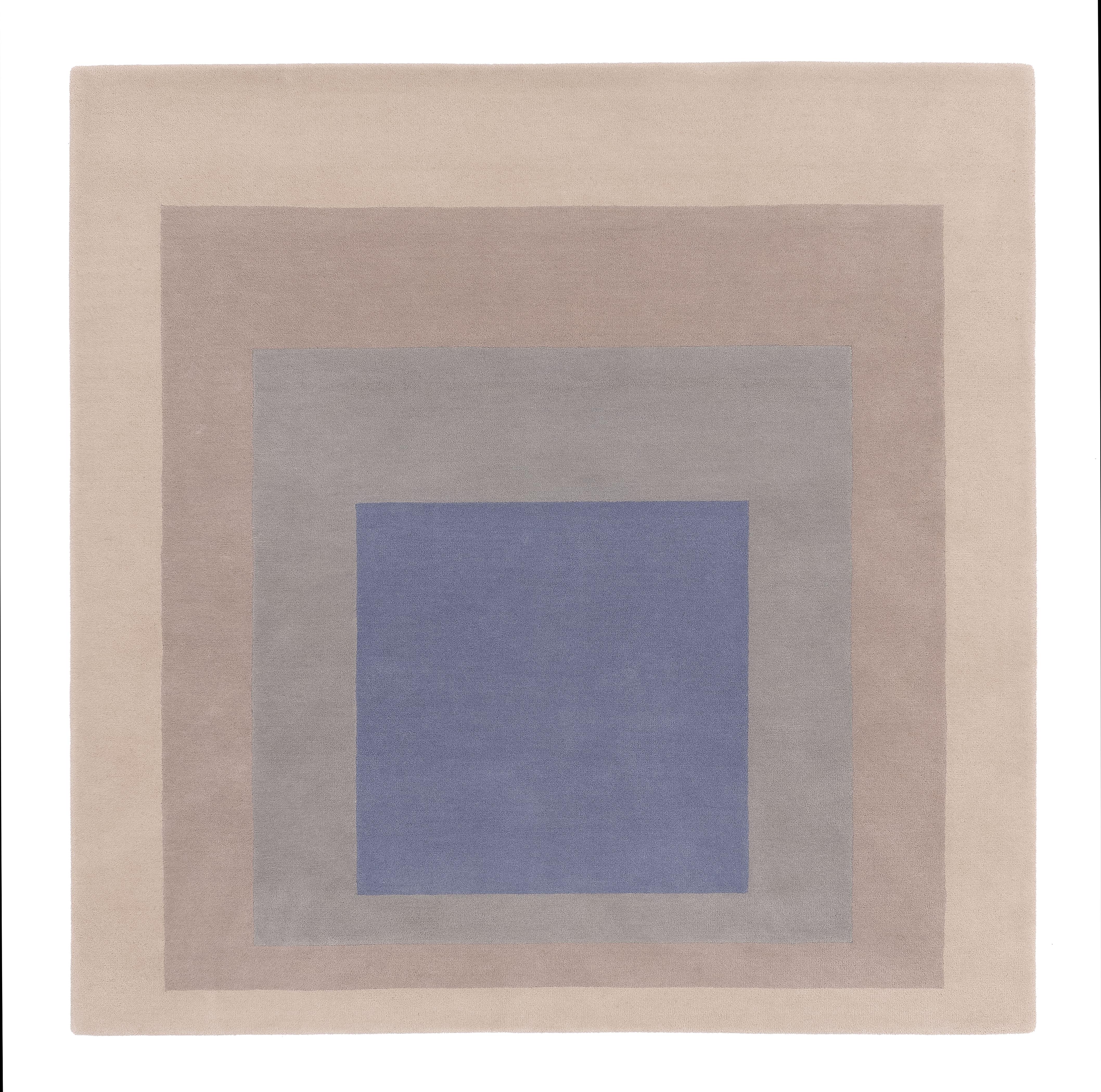 European Homage Gray Instrumentation Rug by Josef Albers For Sale