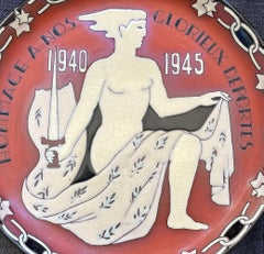 Bemerkenswerter Wandteller von d'hossche, Hommage an die belgische Widerstandsbewegung gegen die Nazis