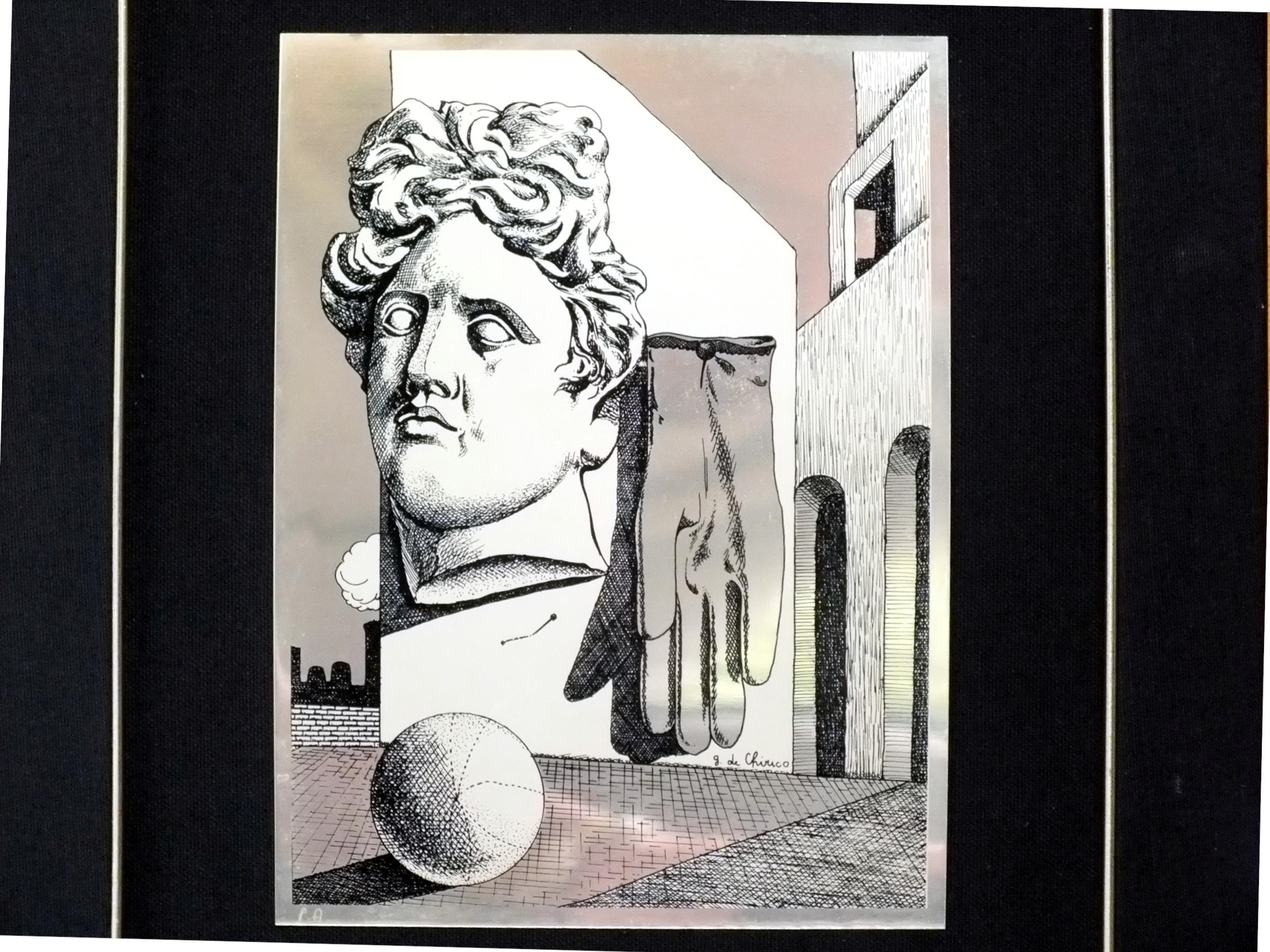 Homage an De Chirico Giorgio, 200-teiliges Werk in den Jahren 80 von Dan Breus, Herausgeber (Metall) im Angebot