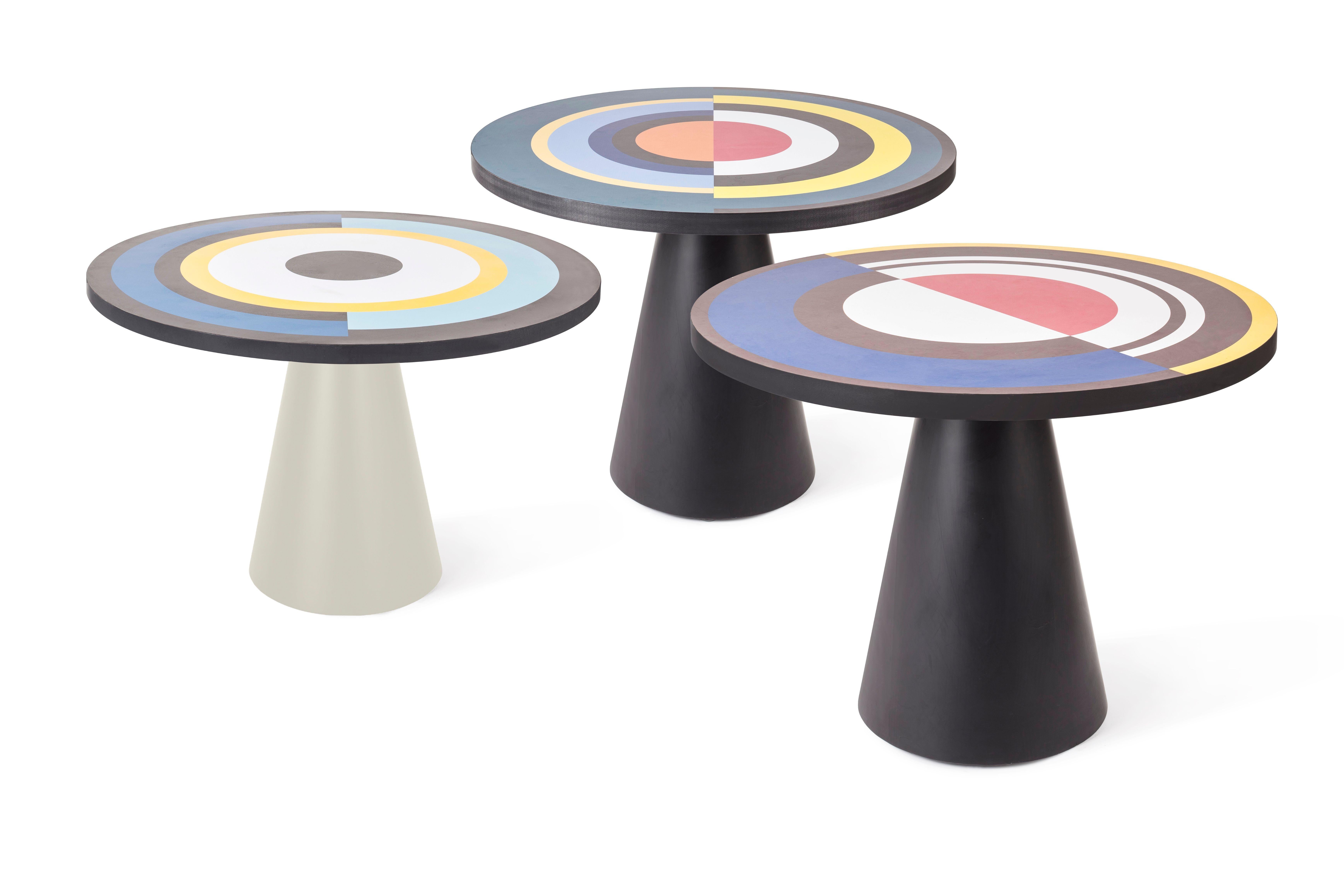 French Homage to Delaunay Dining Table by Thomas Dariel For Sale