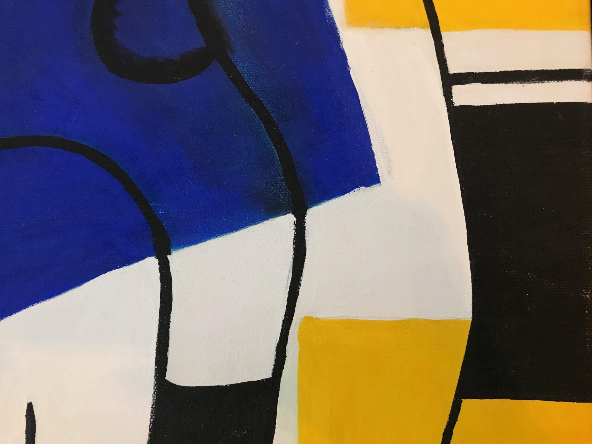 Homage to Fernand Leger Oil on Canvas, Cubist Style Painting 5