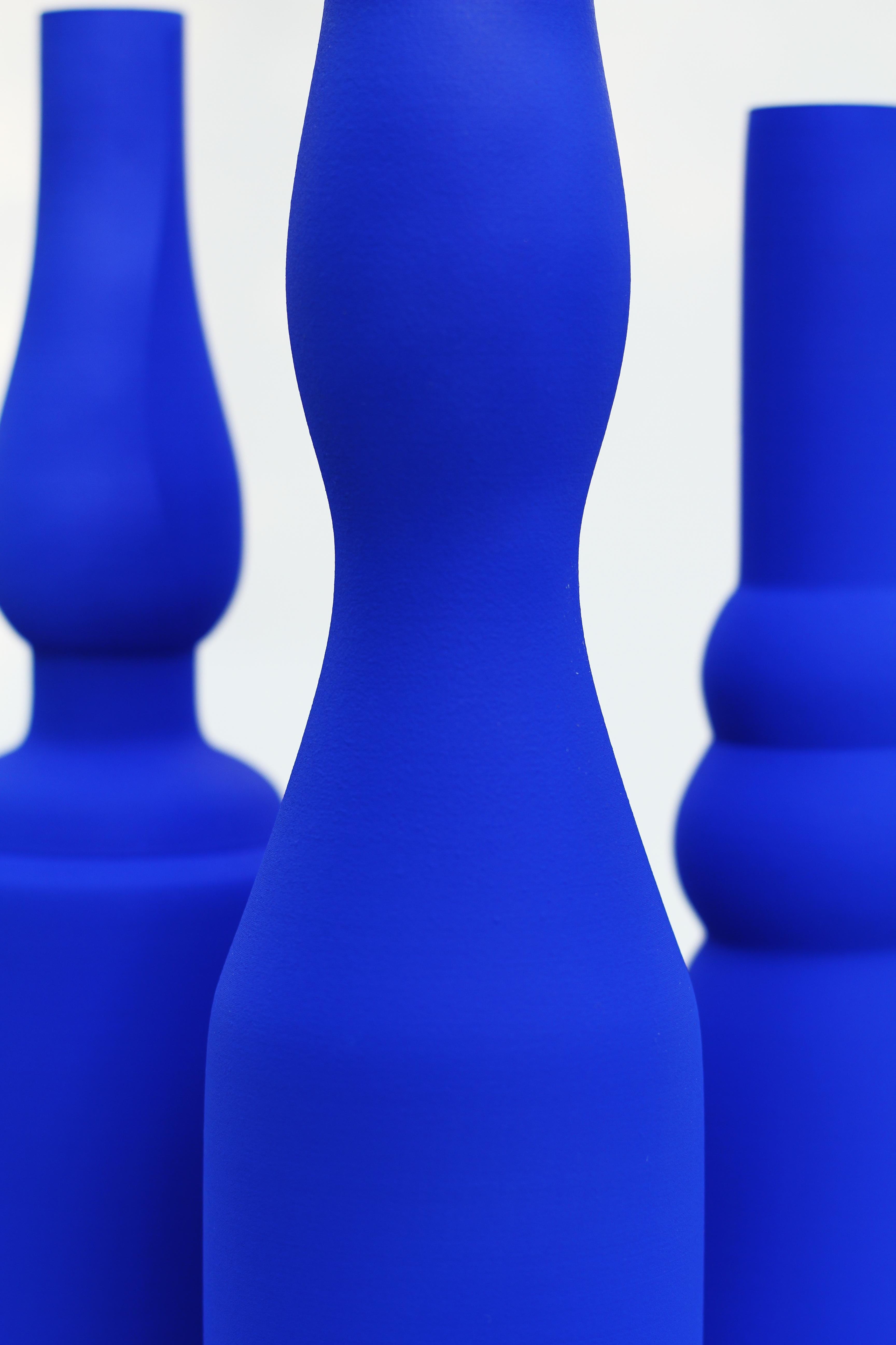 Cold-Painted Homage to Giorgio Morandi & Yves Klein - Vase set - Exclusive Collection - IKB