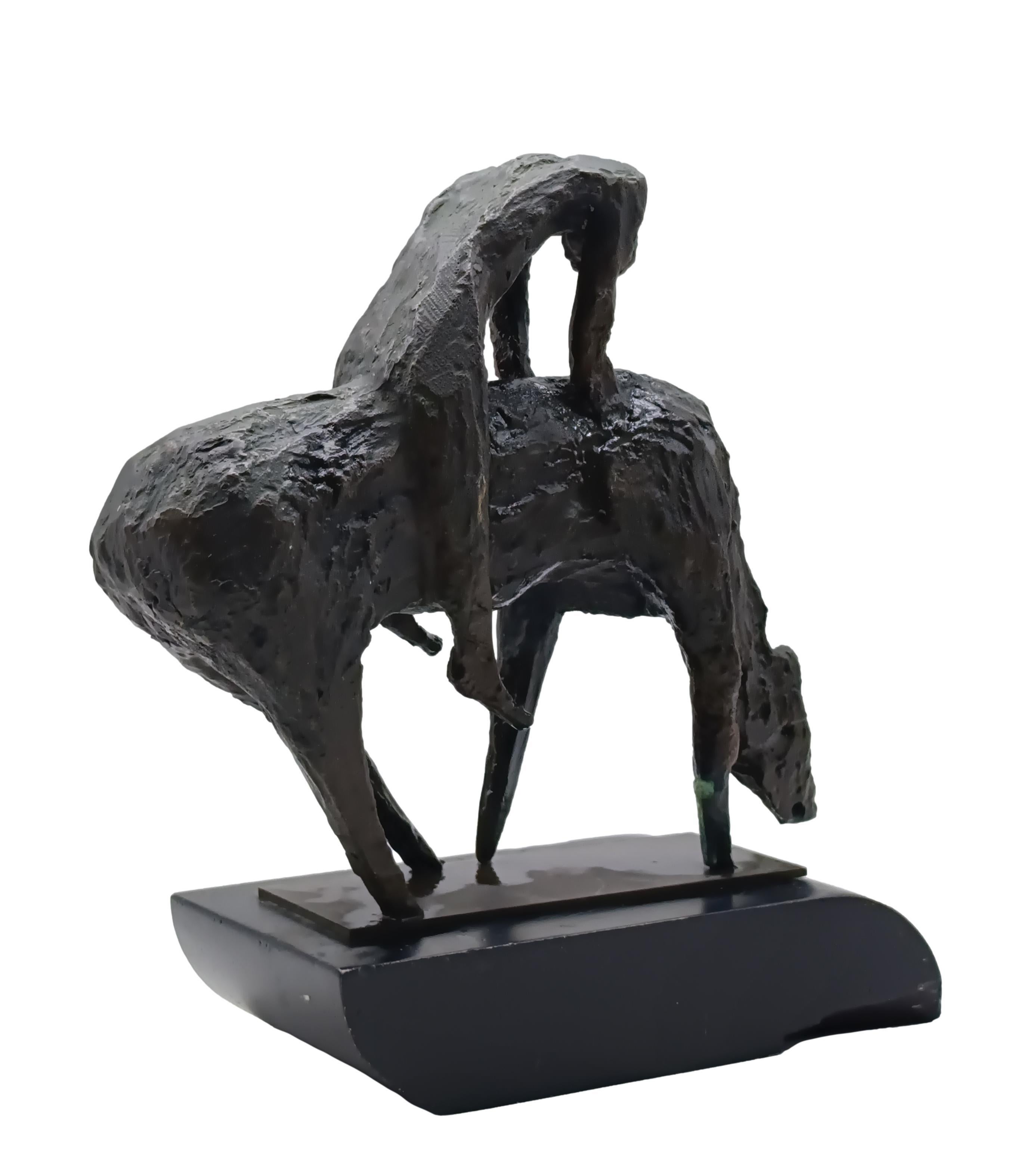 Italian Homage to Marino Marini Bronze Sculpture, Italy 1960s For Sale