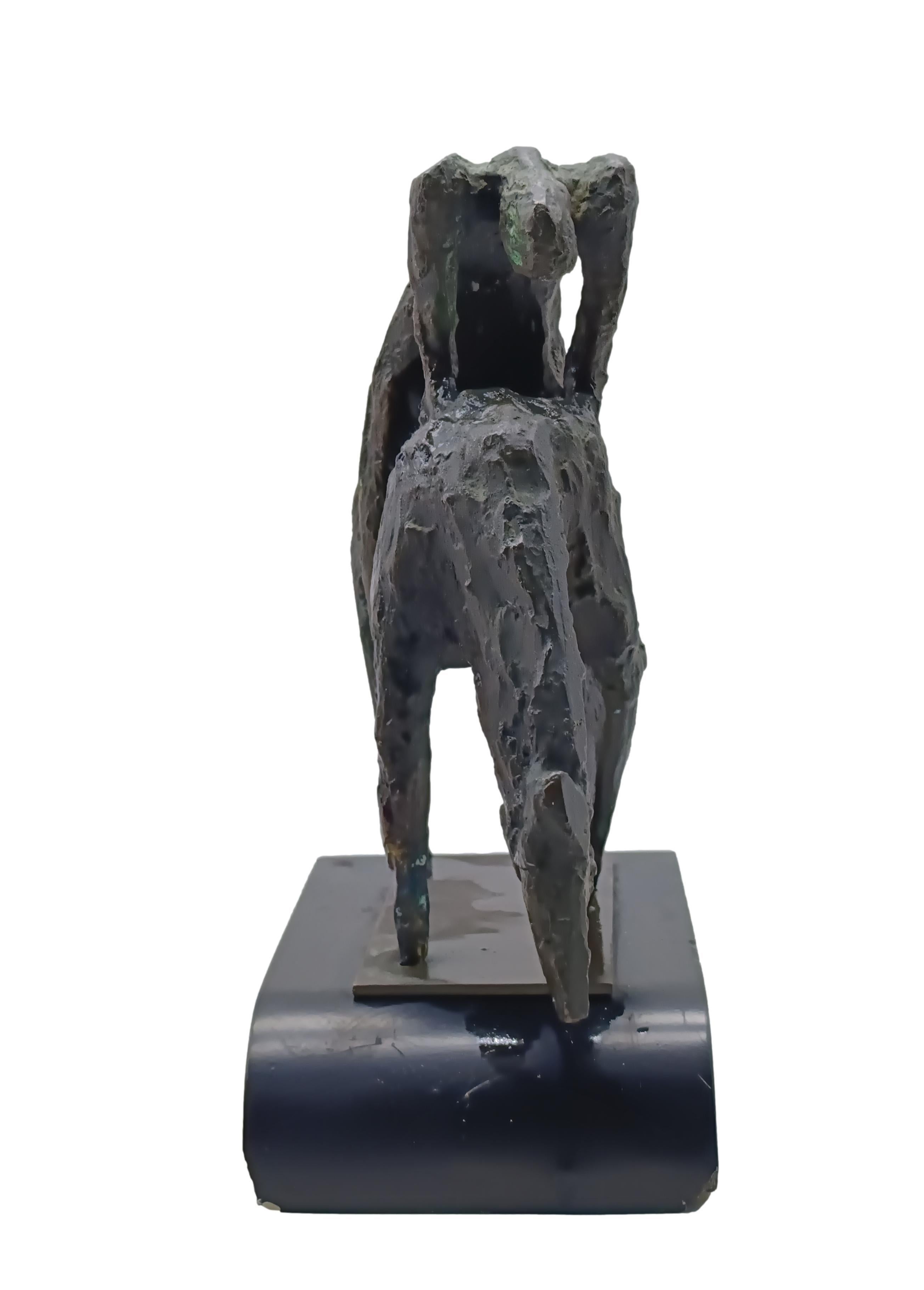 Homage to Marino Marini Bronze Sculpture, Italy 1960s In Good Condition For Sale In Naples, IT
