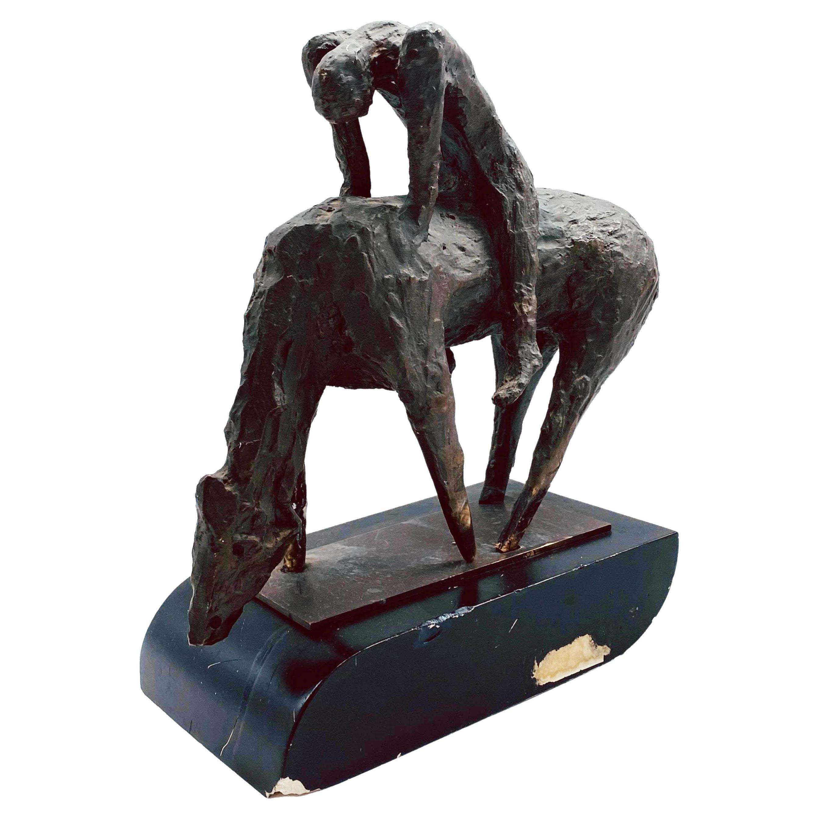 Homage to Marino Marini Bronze Sculpture, Italy 1960s For Sale