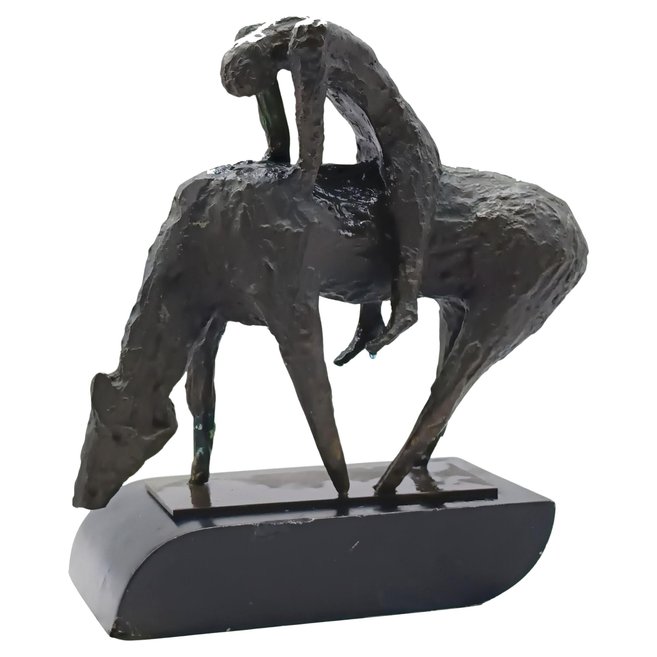 Homenaje a Marino Marini Escultura de bronce, Italia Años 60