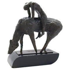 Sculpture en bronze hommage à Marino Marini, Italie, années 1960