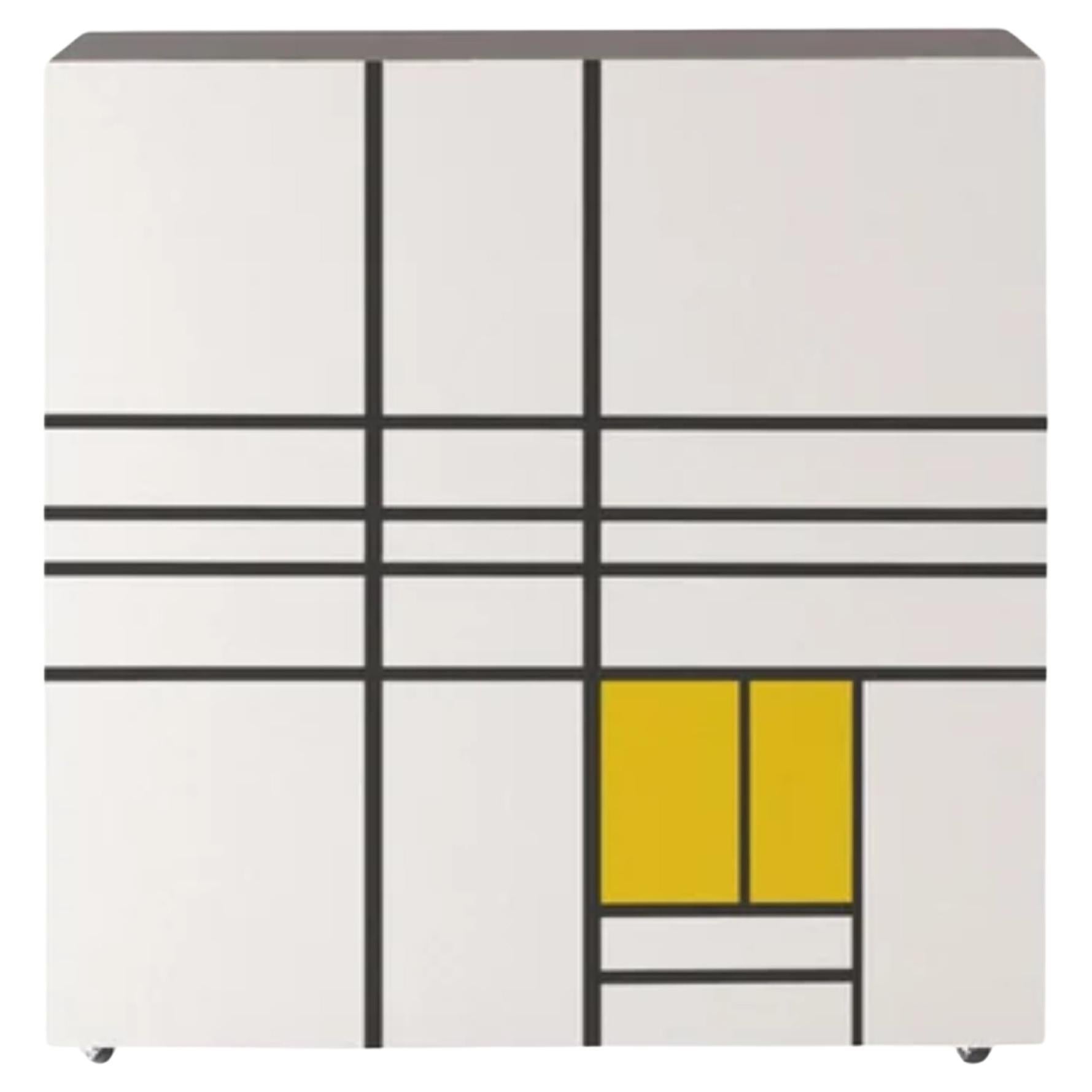 Cabinet omaggio a Mondrian di Shiro Kuramata per Cappellini