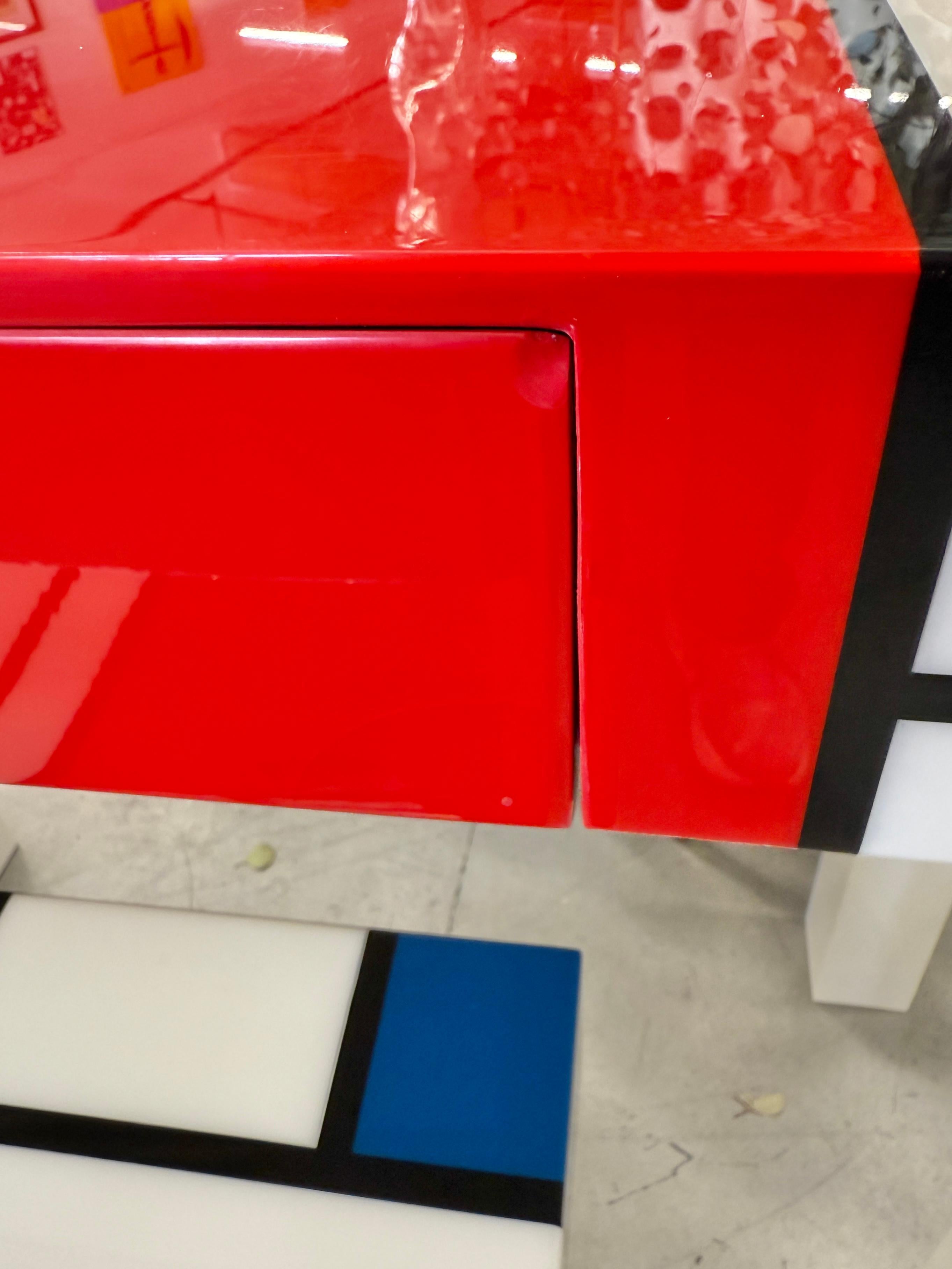 Homage to Mondrian Desk and Stool For Sale 3