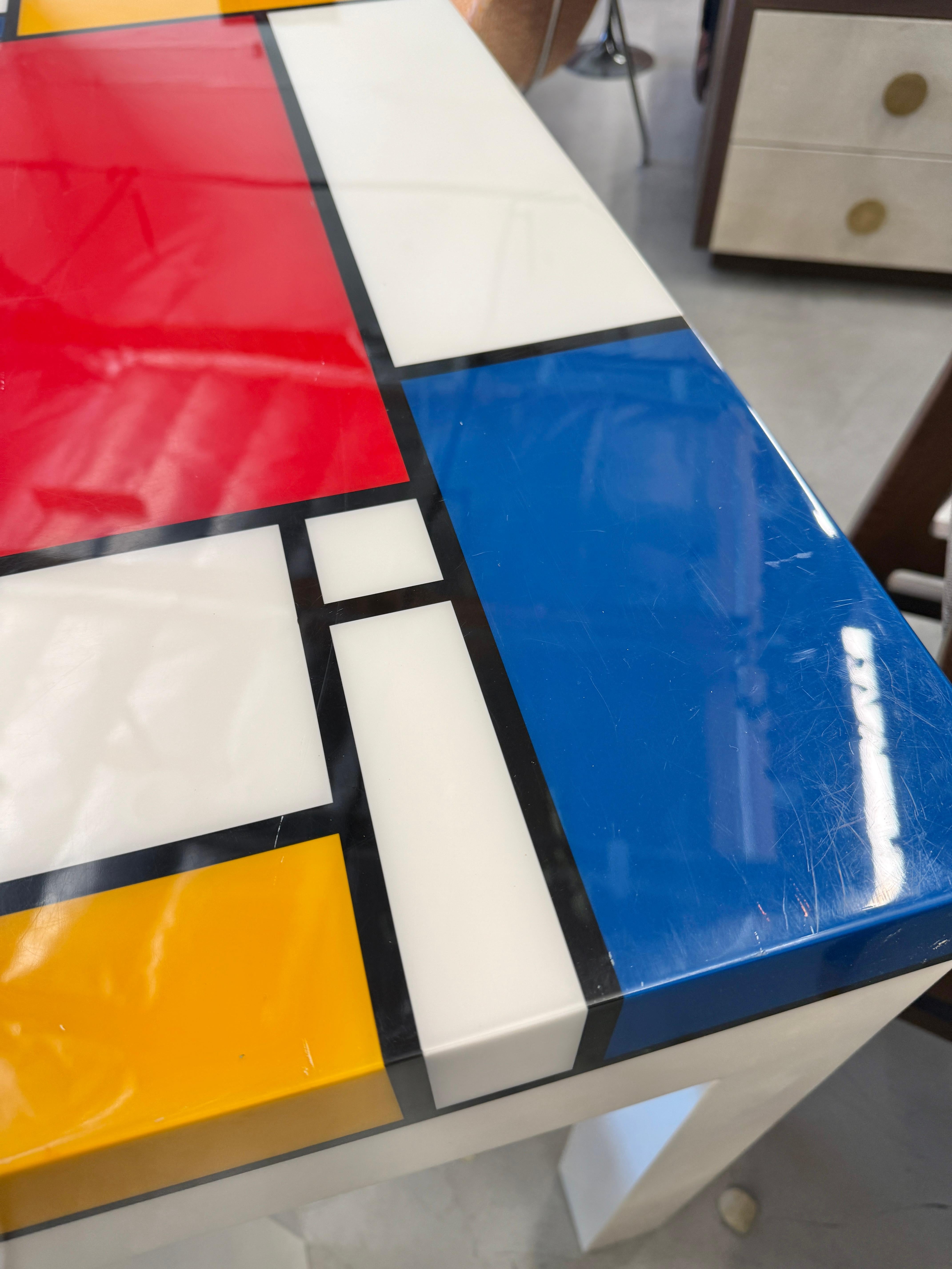 Homage to Mondrian Desk and Stool For Sale 4