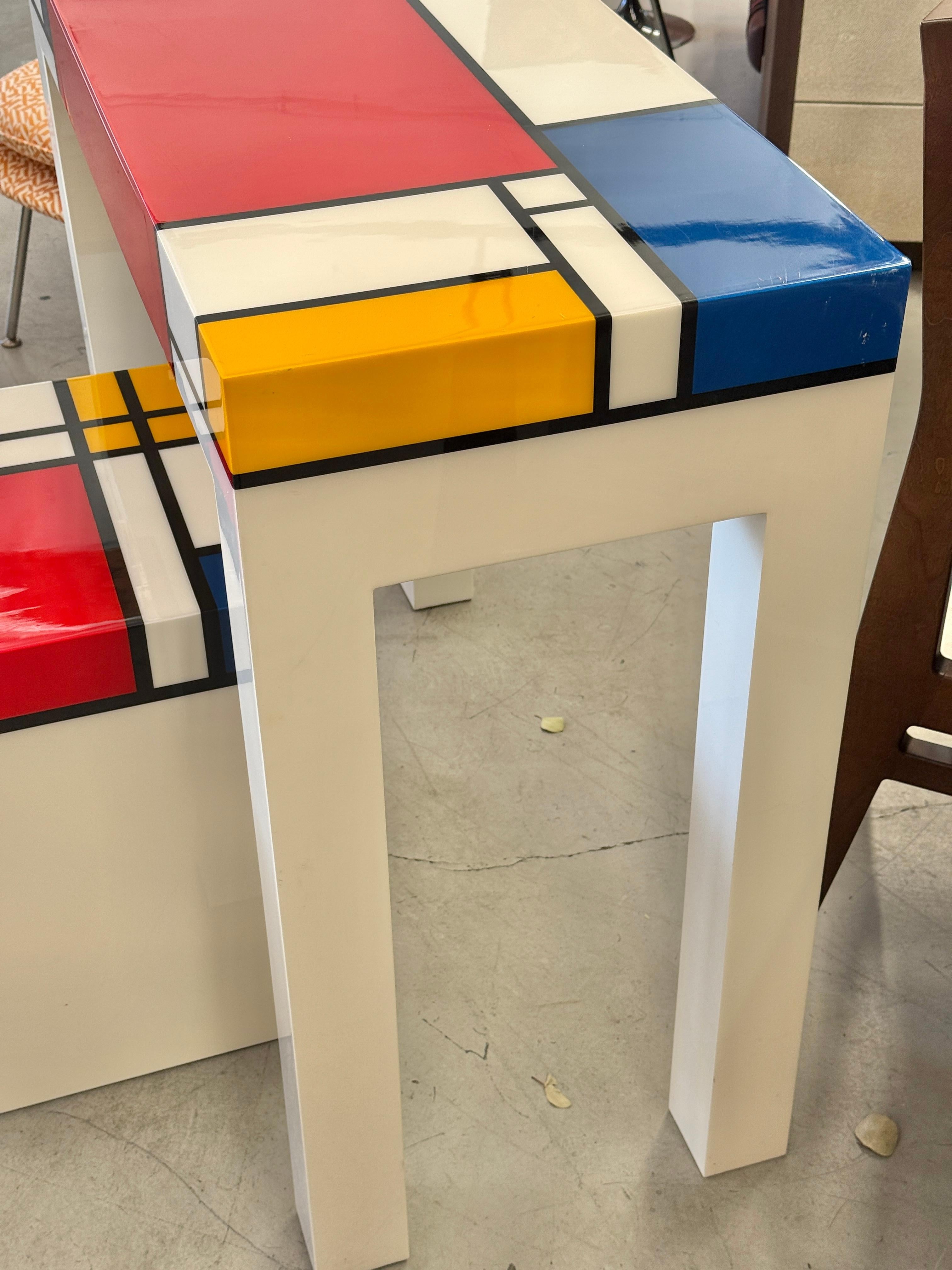 Homage to Mondrian Desk and Stool For Sale 6
