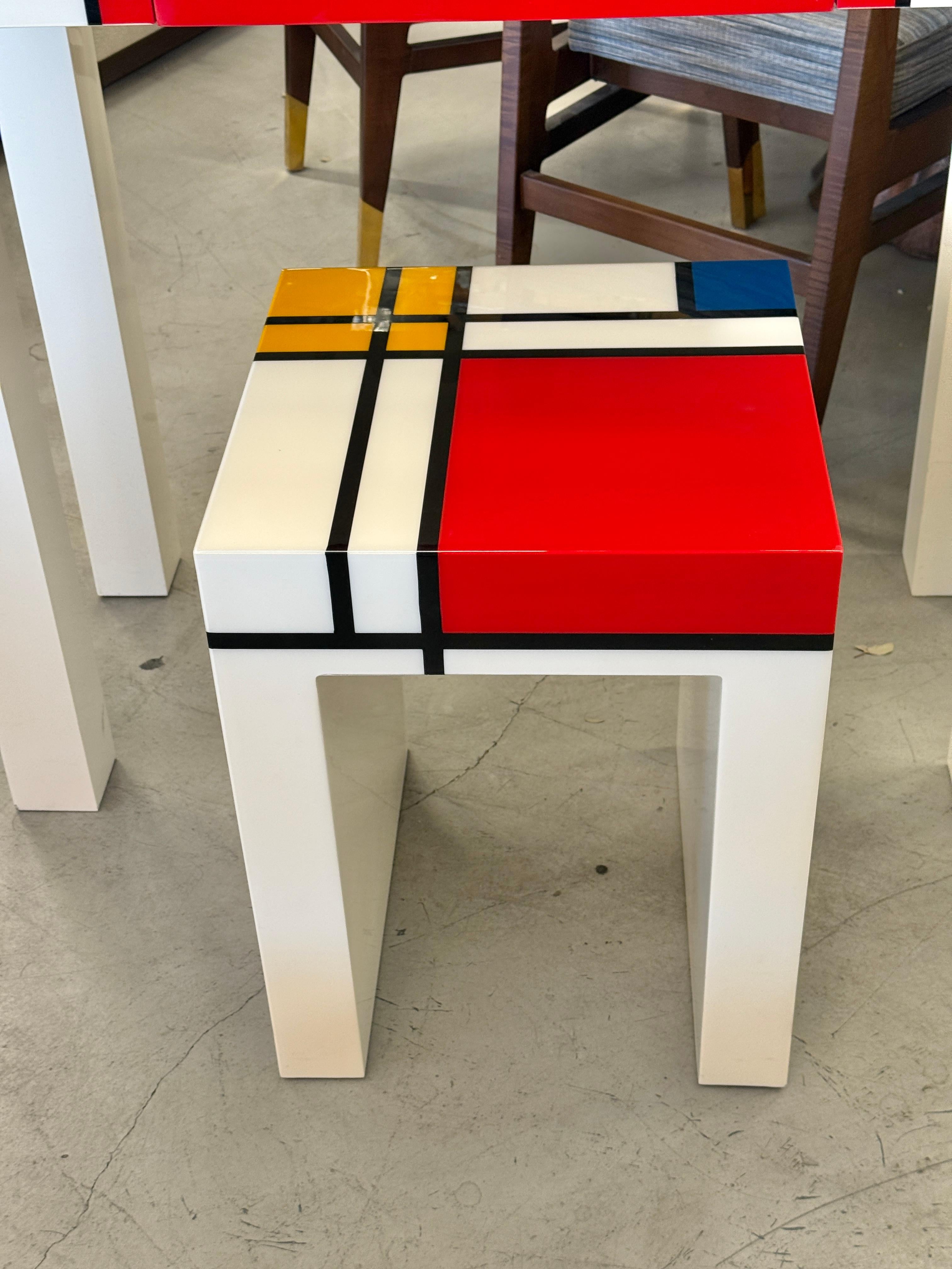 Homage to Mondrian Desk and Stool For Sale 9