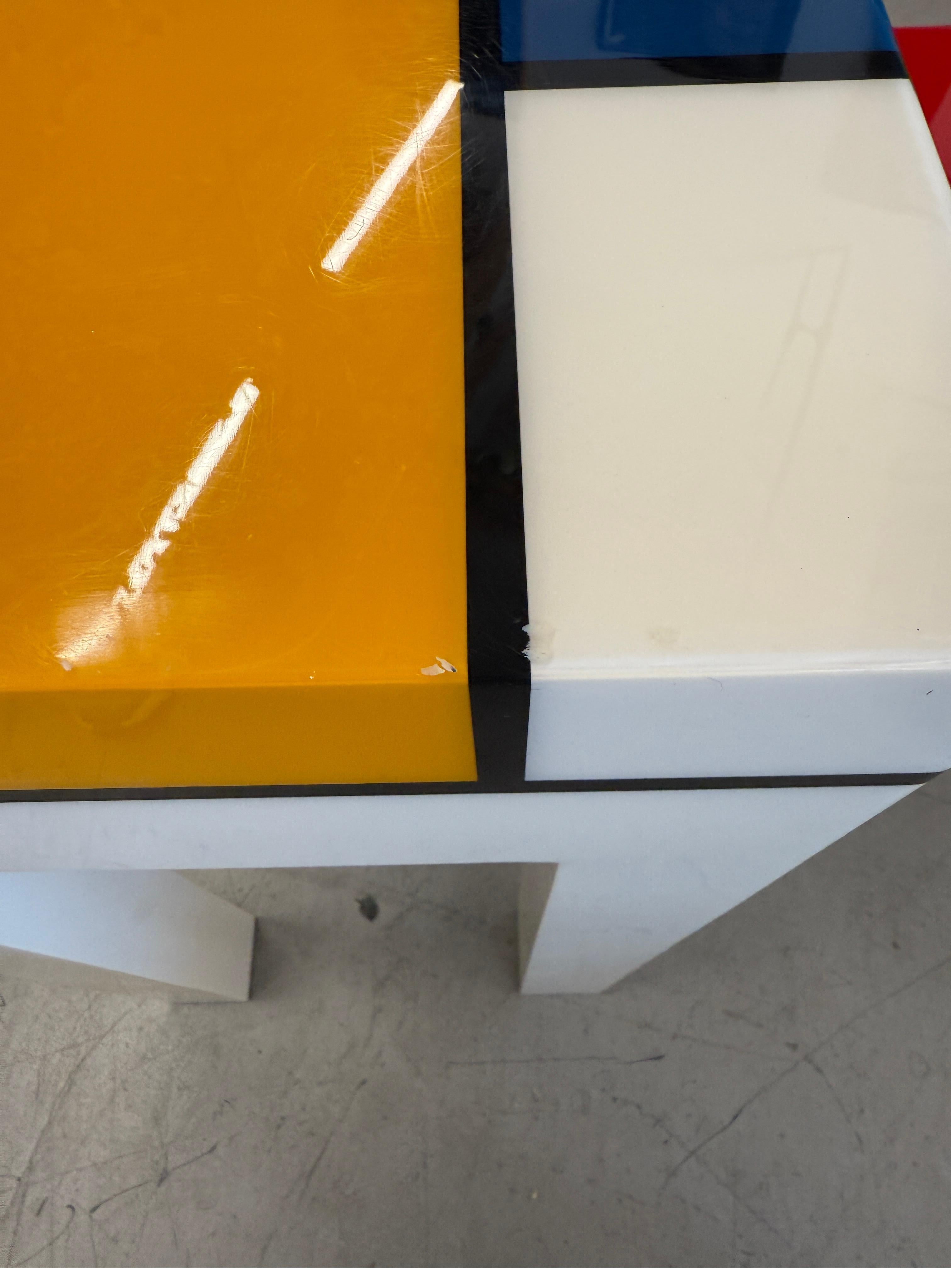 Homage to Mondrian Desk and Stool For Sale 1