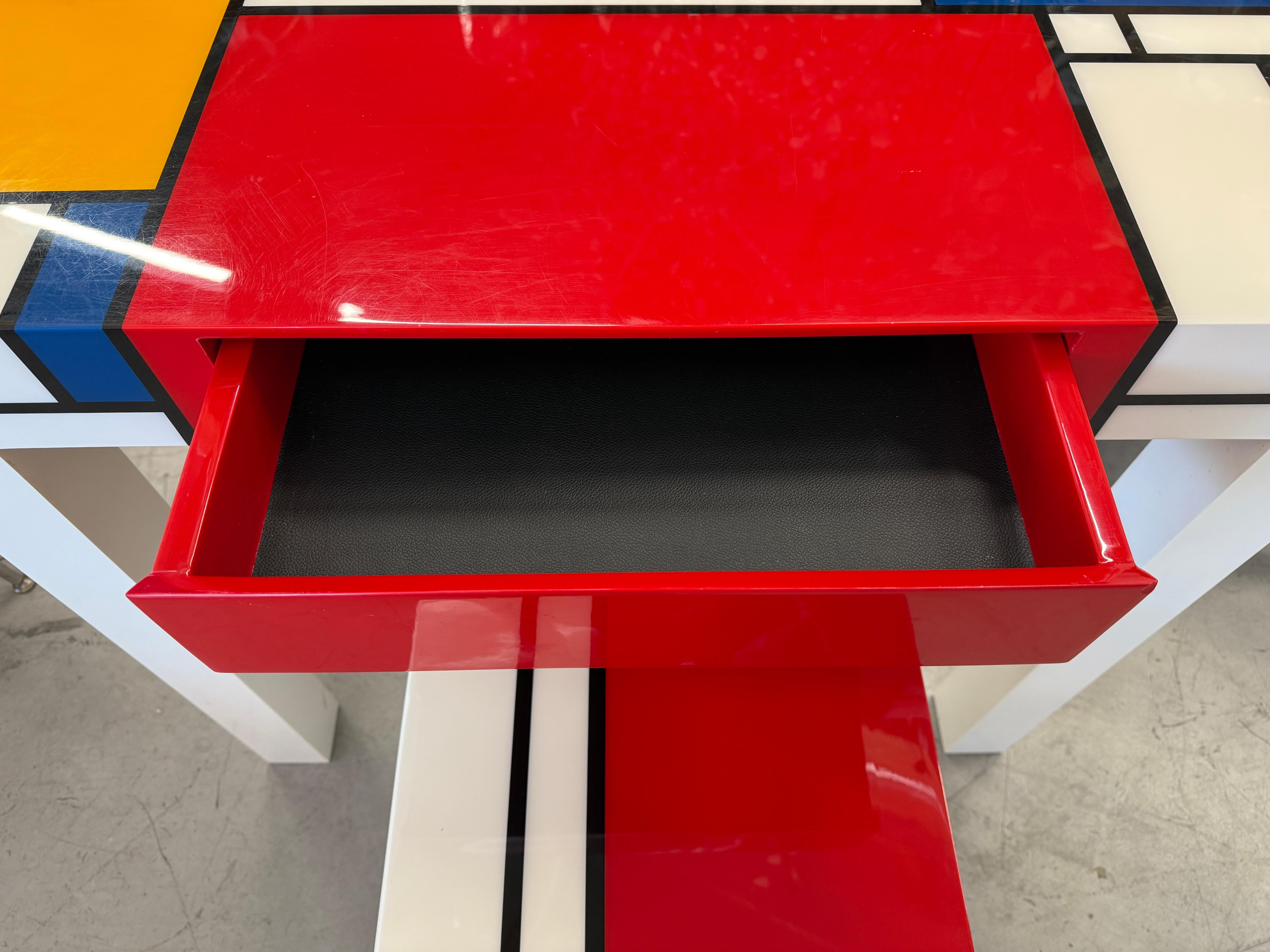 Homage to Mondrian Desk and Stool For Sale 2