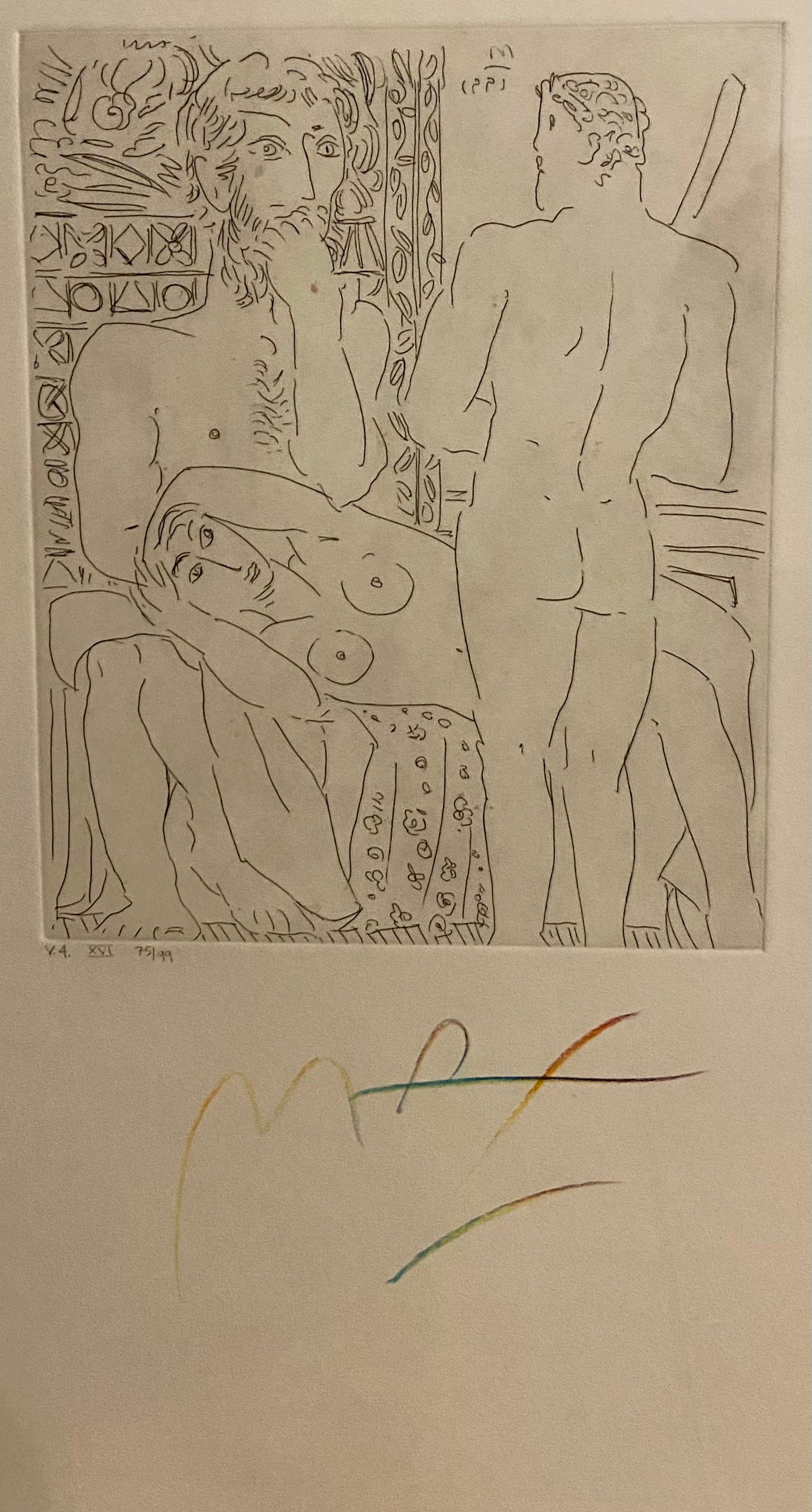 Homage an Picasso, 4er-Set Pater Max-Lithographien (Ende des 20. Jahrhunderts) im Angebot
