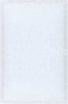 "Homage To The Square After Josef Albers" Modern Solid Gray Silk Rug