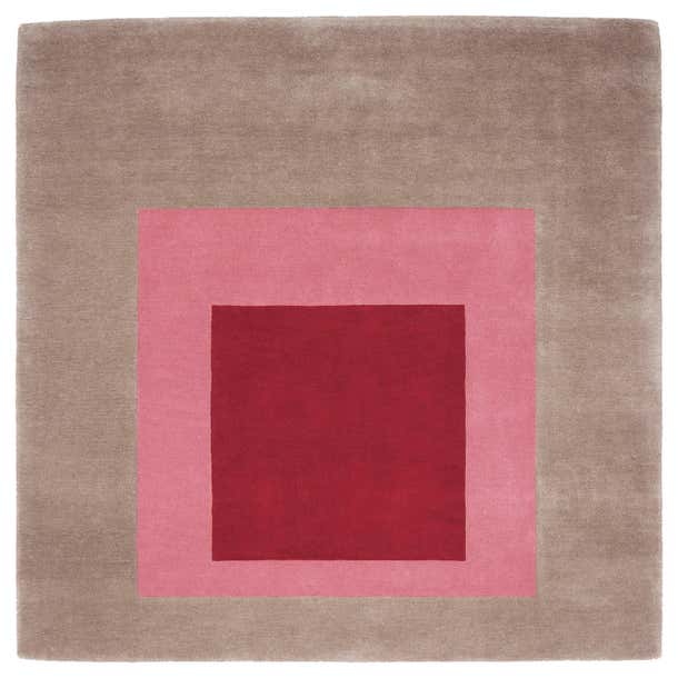 Homage Rug Homage to the Square Rug 'Beige/Pink/Burgundy' by Josef Albers For Sale ...