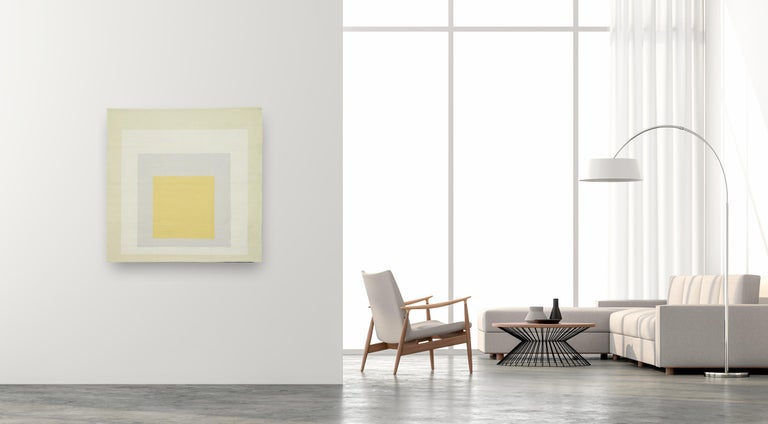 Bauhaus Homage to the Square: Yellow Eden 'Tapestry' by Josef Albers For Sale