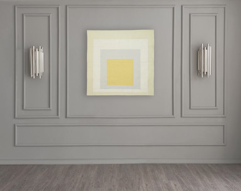 British Homage to the Square: Yellow Eden 'Tapestry' by Josef Albers For Sale