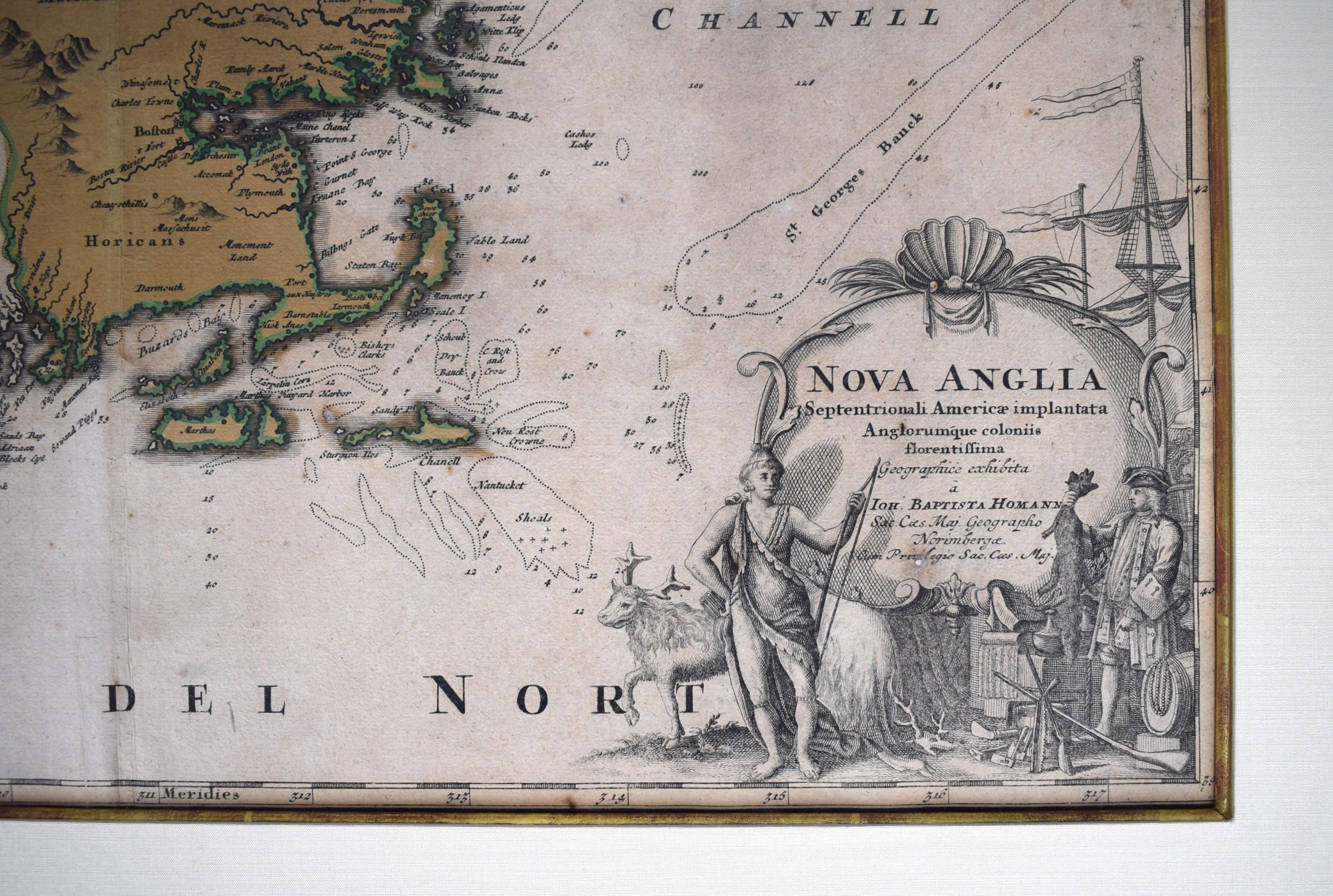HOMANN, Johann Baptist (1663-1724) Nova Anglia. Septentrionali Americæ implantat For Sale 1