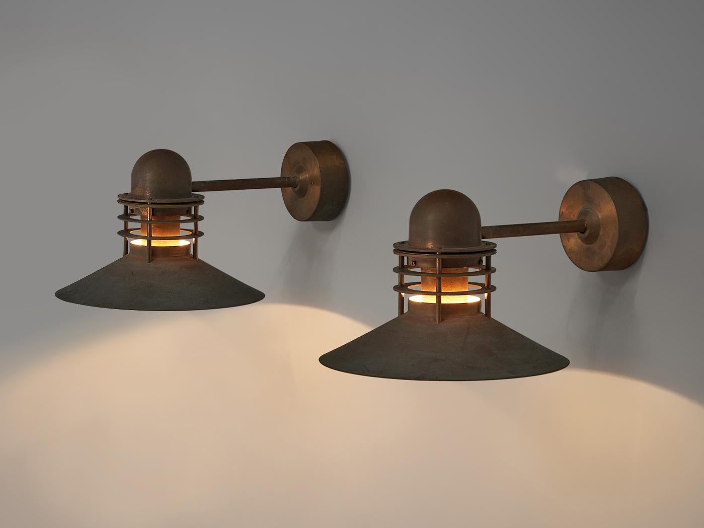 Late 20th Century Homann & Kjær for Louis Poulsen Wall Lamps ‘Nyhavn’ in Copper