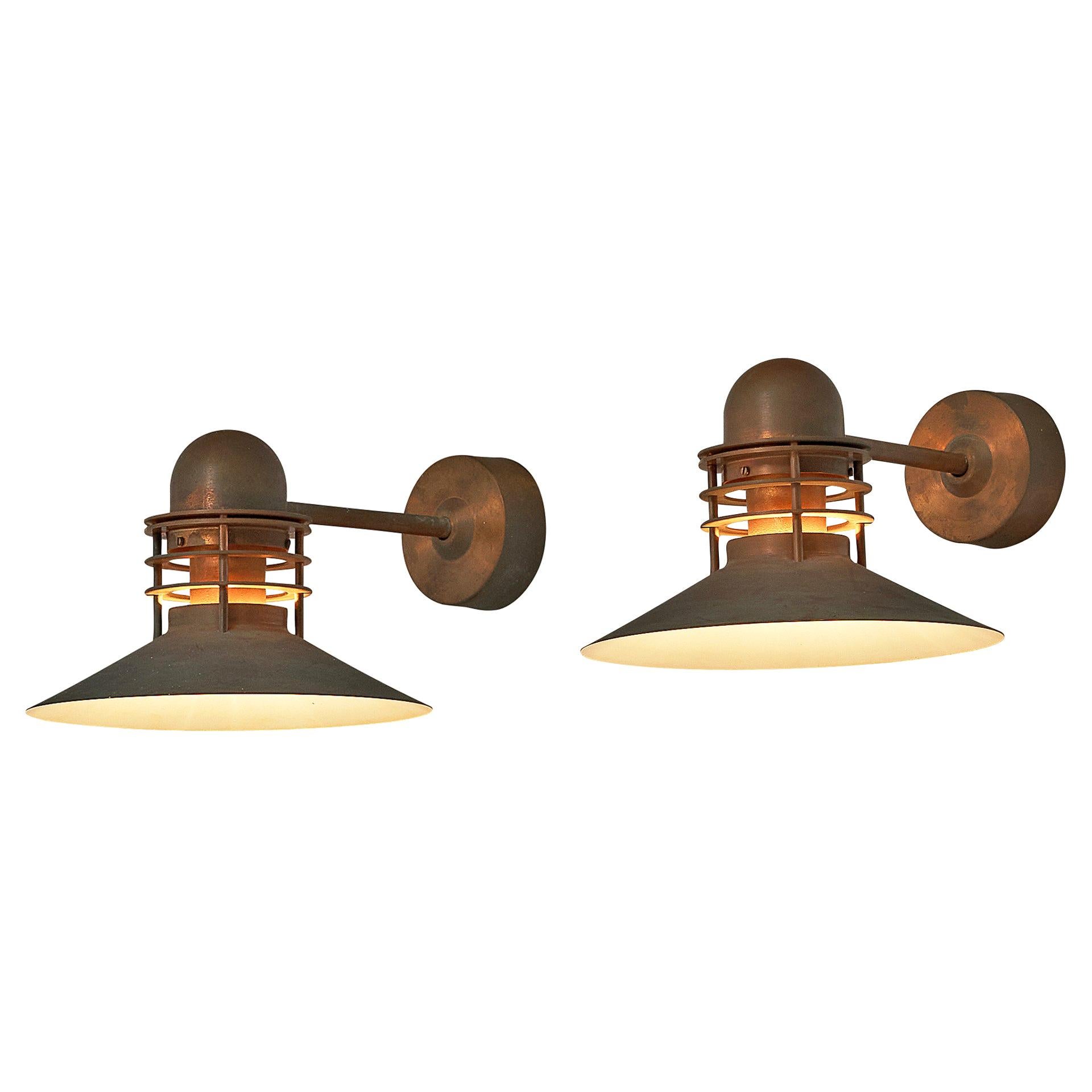 Homann and Kjær for Louis Poulson Wall Lamps 'Nyhavn' in Copper For Sale at  1stDibs