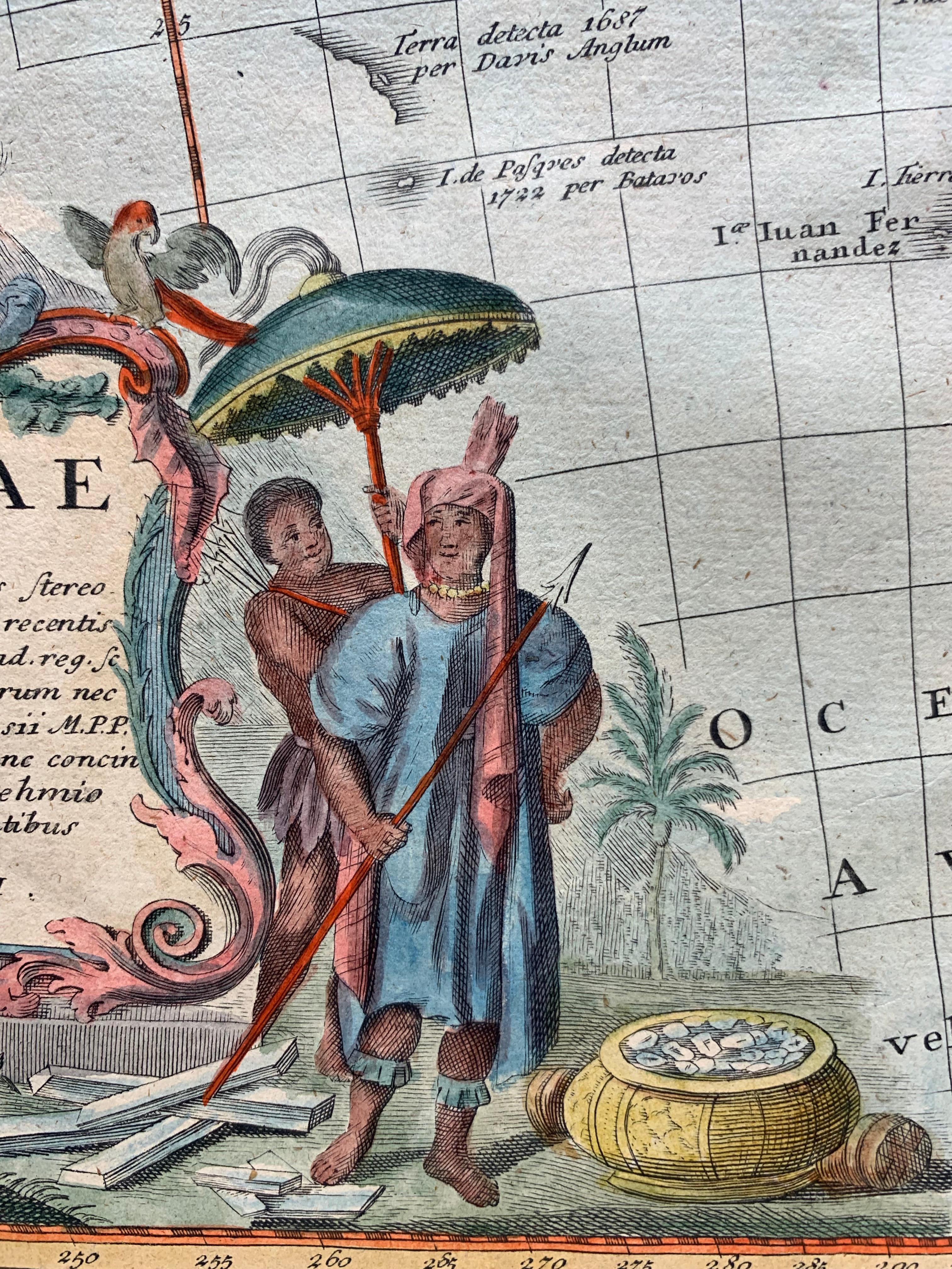 America (mappa del XVIII secolo) - Print Grigio di Homannianis Heredibus 